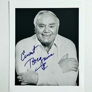 ERNEST BORGNINE (1917-2012) AUTOGRAPH / Poseidon Adventure, Marty / 4x5 Photo